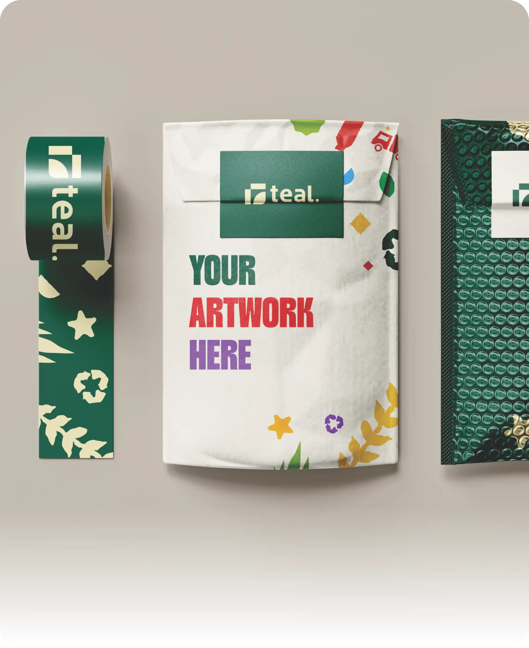 Custom tape, poly mailers, and bubble mailers