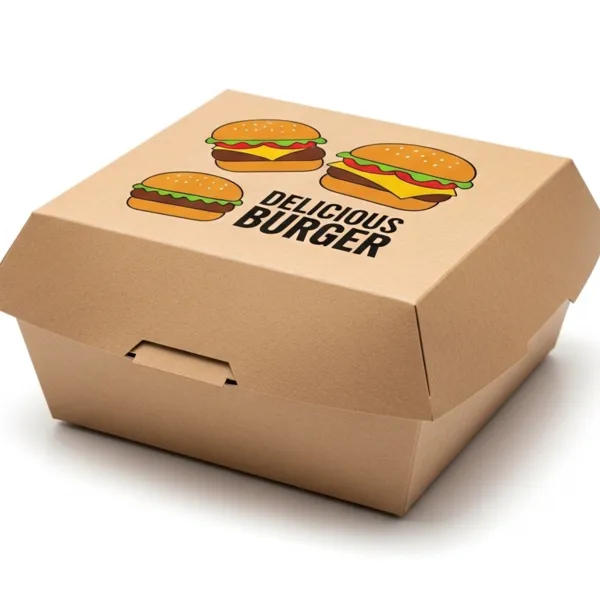 Burger Clamshell Boxes - Custom Printed Food Containers view 2