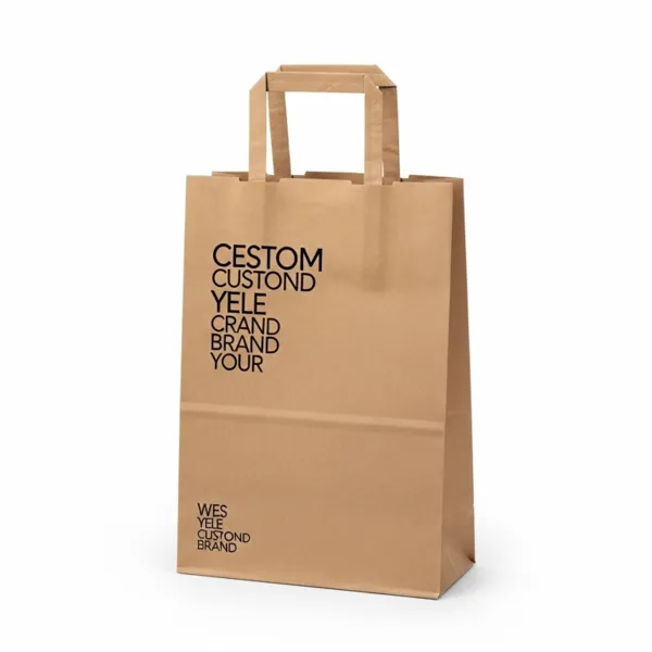 Flat Handle Bags - Custom Paper Shopping Bags Wholesale view 3
