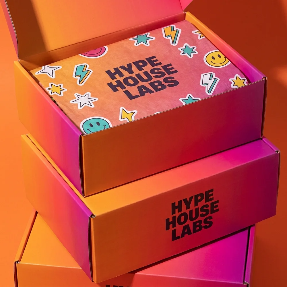 Bold branded PR and launch boxes