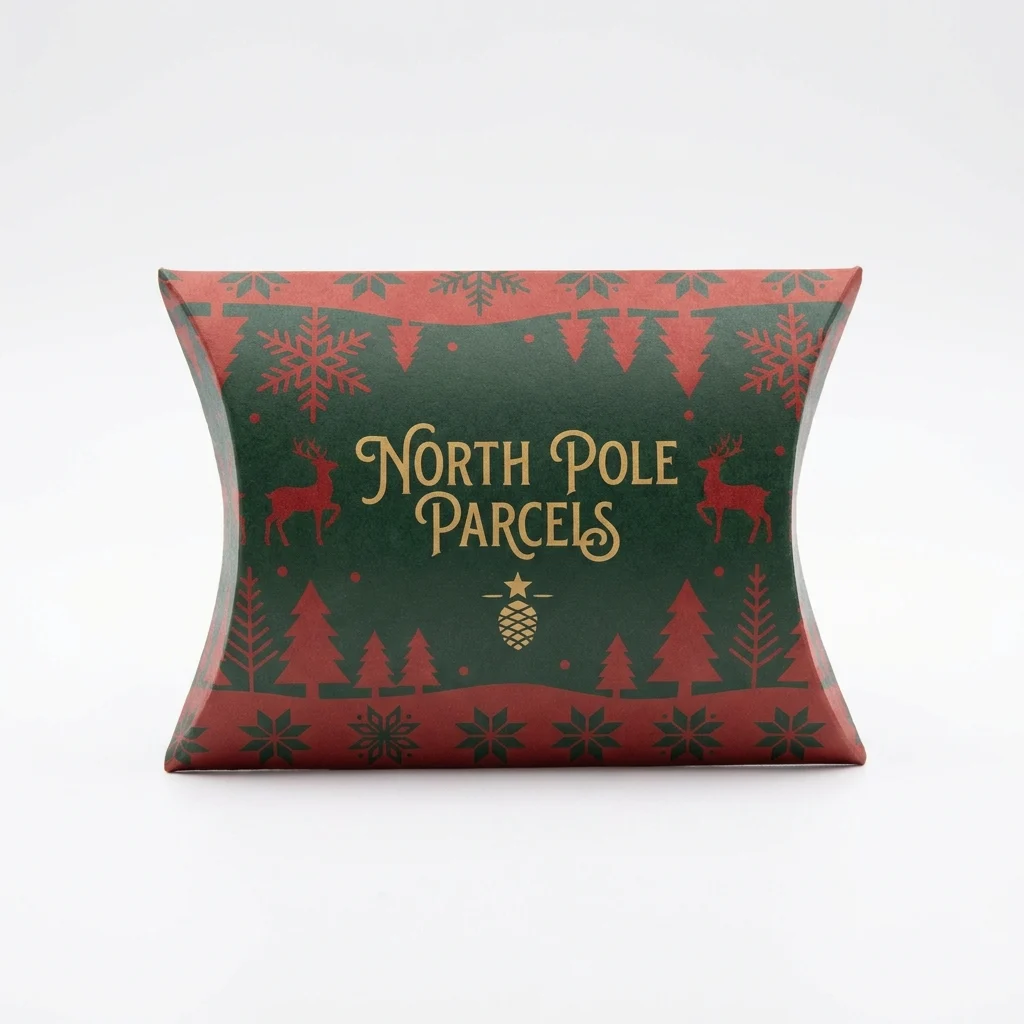 Custom Christmas Pillow Boxes - main view