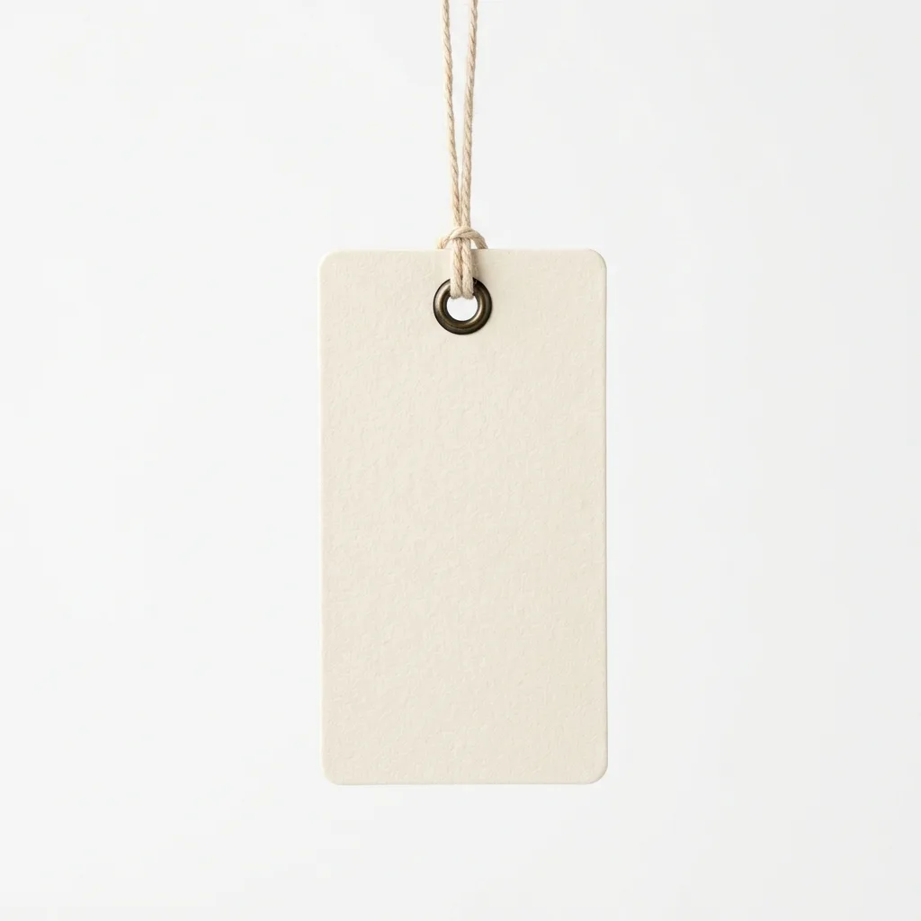 Custom printed folded hangtags by Teal Packaging