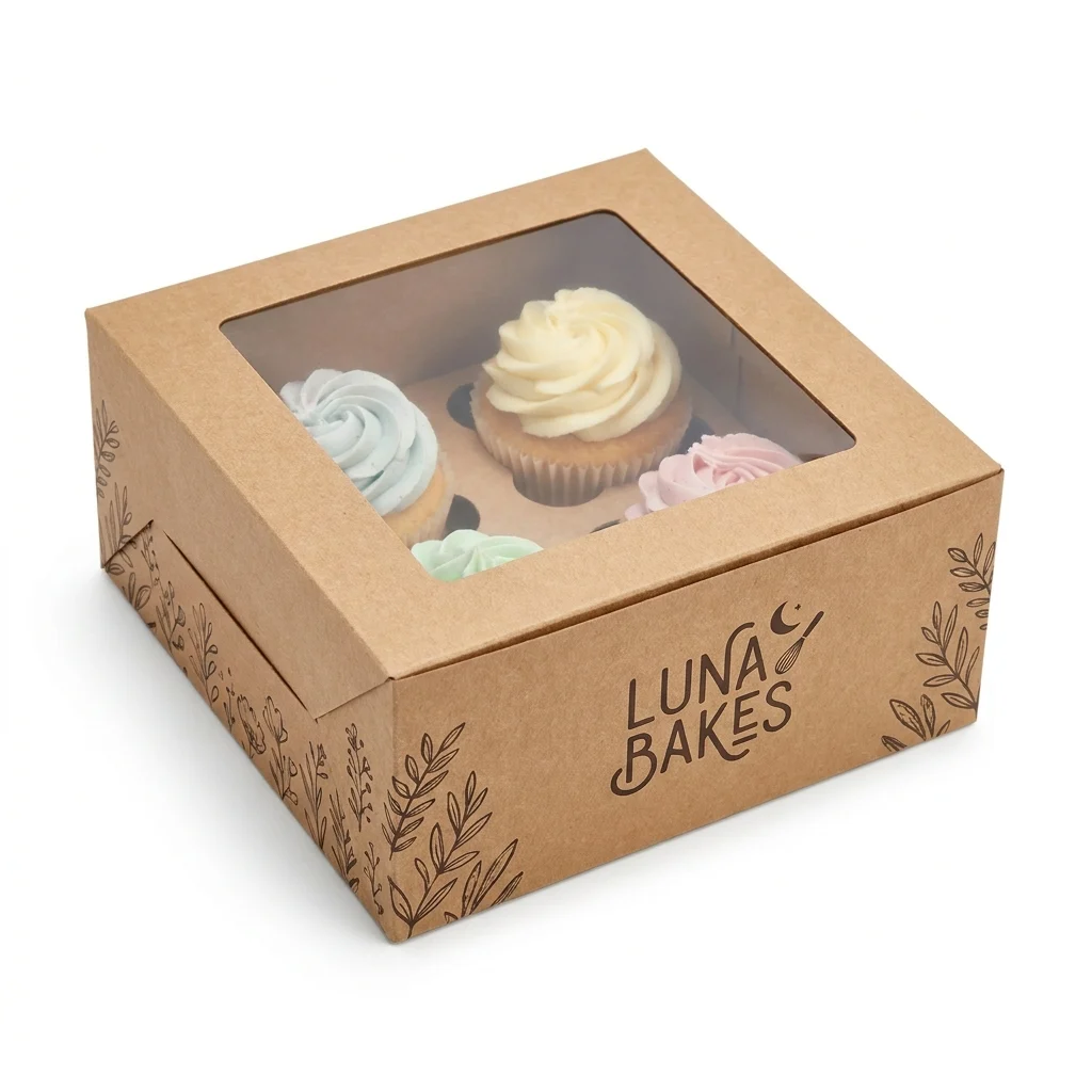 Custom Kraft Cupcake Boxes view 4