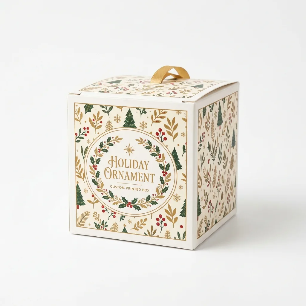Custom printed ornament boxes by Teal Packaging