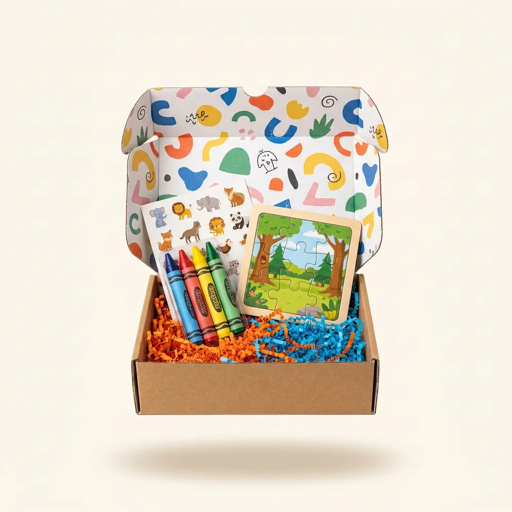 Custom printed subscription boxes for kids by Teal Packaging