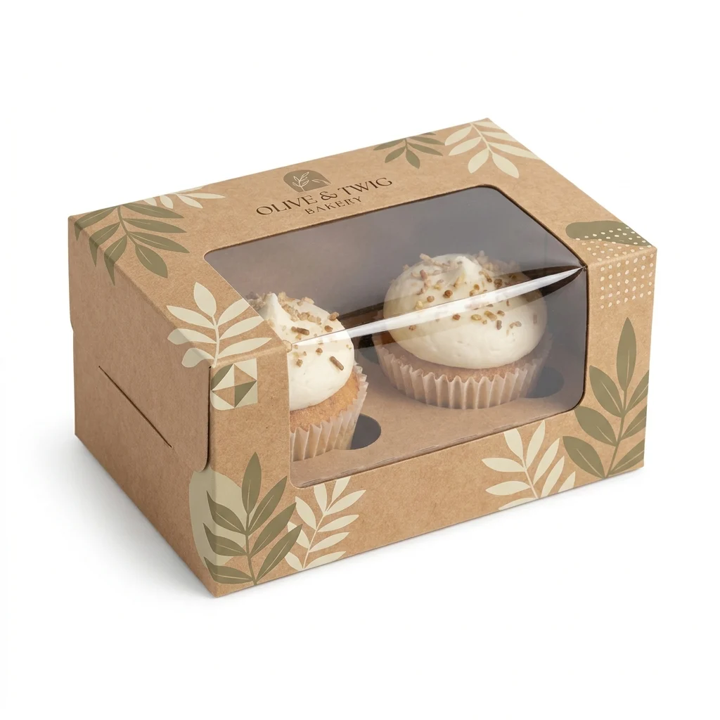 Custom Kraft Cupcake Boxes view 3