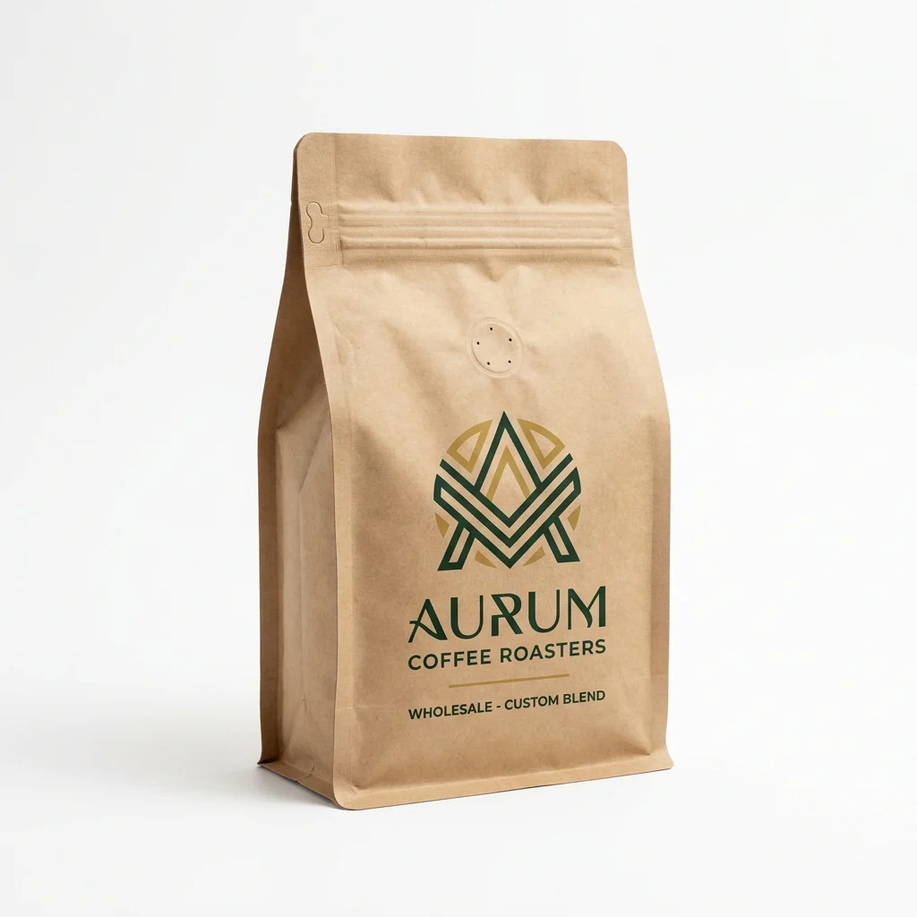Custom Wholesale Custom Block Bottom Coffee Bag Pocket Zipper view 2
