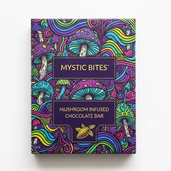 mushroom chocolate bar packaging view 4